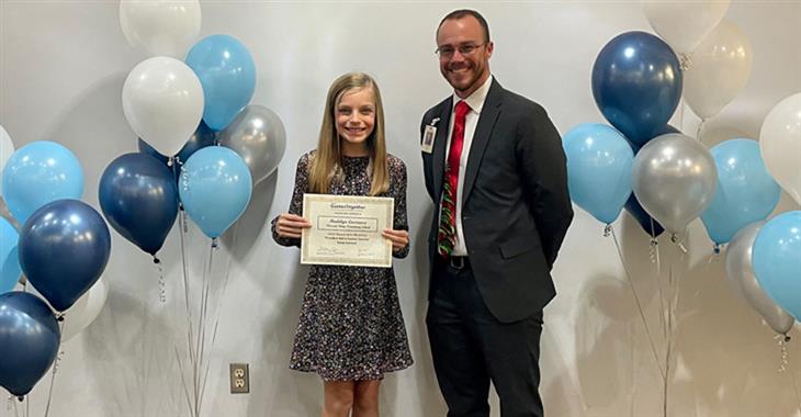 Pleasant Ridge Elementary student Madelyn Lowrance was recognized at the 2021 Gaston Together Community Leadership Awards for winning the “Proudest Kid in Gaston County” essay contest.